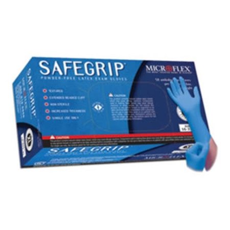 Ansell SafeGrip, Latex Exam Gloves, Latex, XL, Blue MFXSG375XL